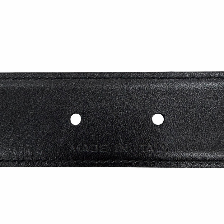 Great Dunhill belt logo buckle leather black mens