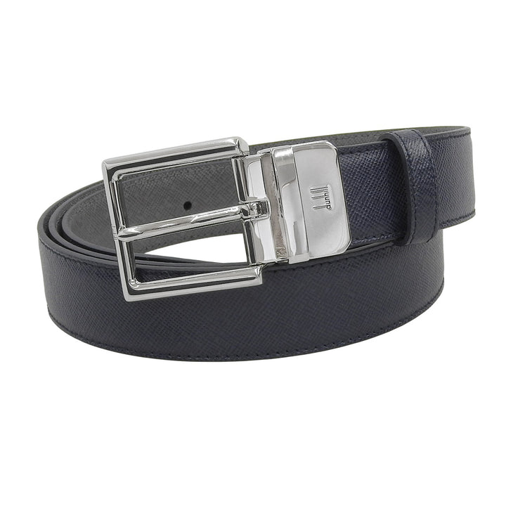Pristine Dunhill belt Logo Buckle Leather Navy leather mens