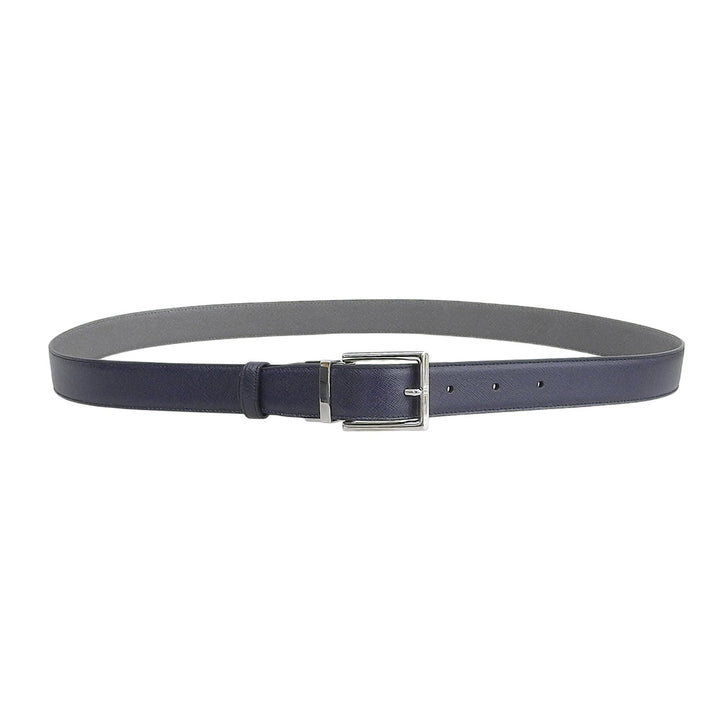 Pristine Dunhill belt Logo Buckle Leather Navy leather mens