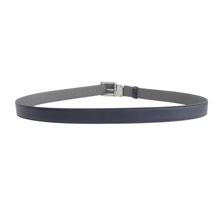Pristine Dunhill belt Logo Buckle Leather Navy leather mens