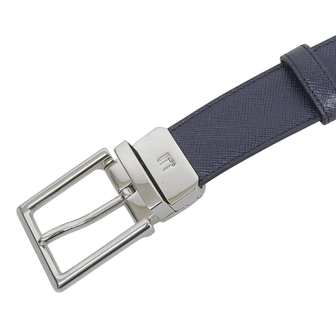 Pristine Dunhill belt Logo Buckle Leather Navy leather mens