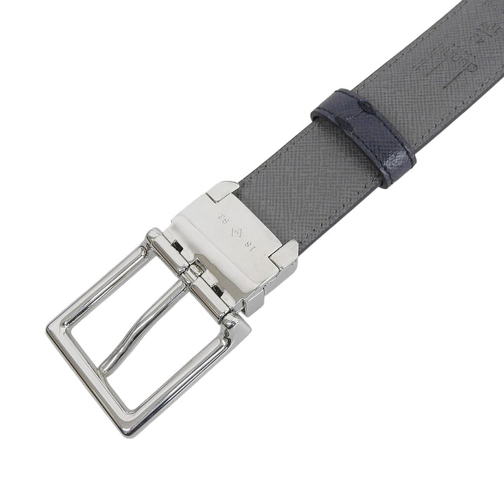 Pristine Dunhill belt Logo Buckle Leather Navy leather mens