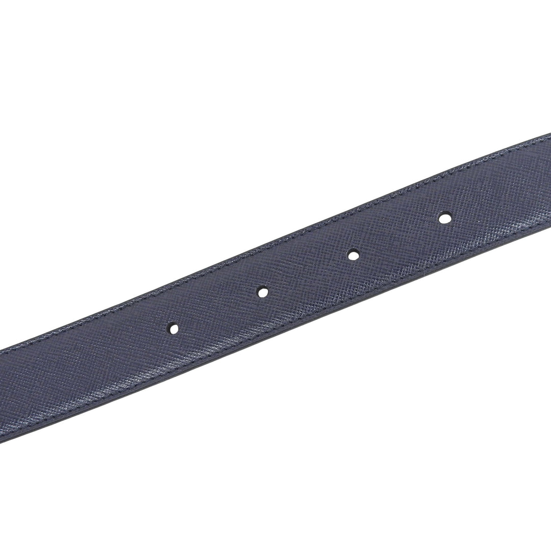 Pristine Dunhill belt Logo Buckle Leather Navy leather mens
