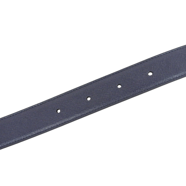 Pristine Dunhill belt Logo Buckle Leather Navy leather mens