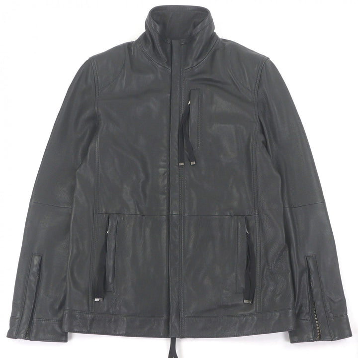 Discounted Great DIESEL BLACK GOLD leather jacket Single riders black Cowhide mens 46