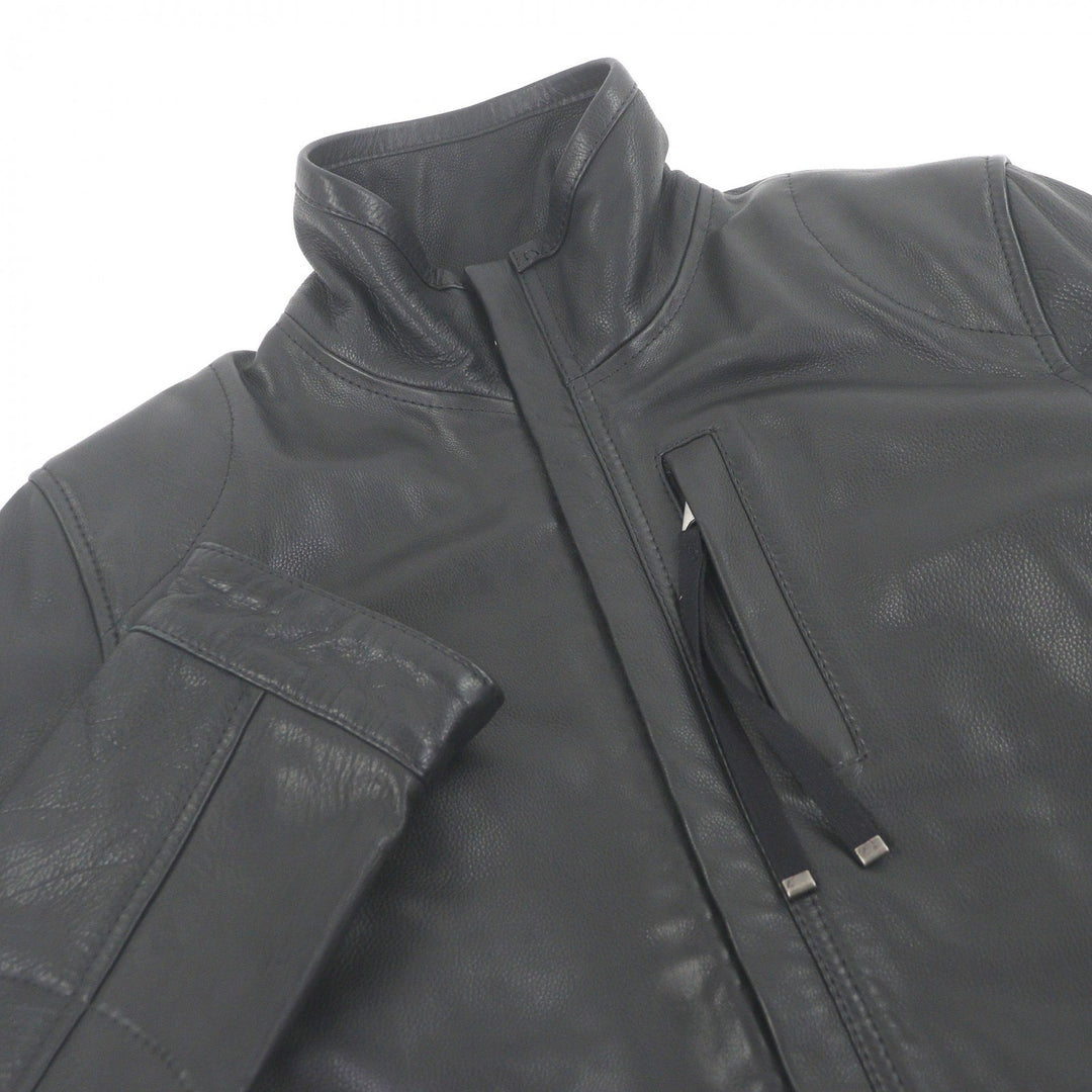 Discounted Great DIESEL BLACK GOLD leather jacket Single riders black Cowhide mens 46