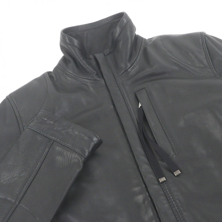 Discounted Great DIESEL BLACK GOLD leather jacket Single riders black Cowhide mens 46