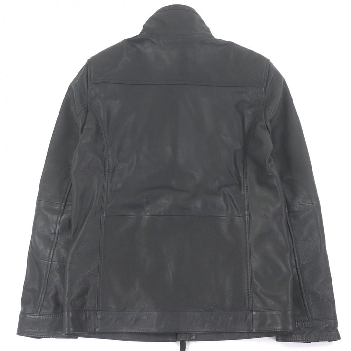 Discounted Great DIESEL BLACK GOLD leather jacket Single riders black Cowhide mens 46