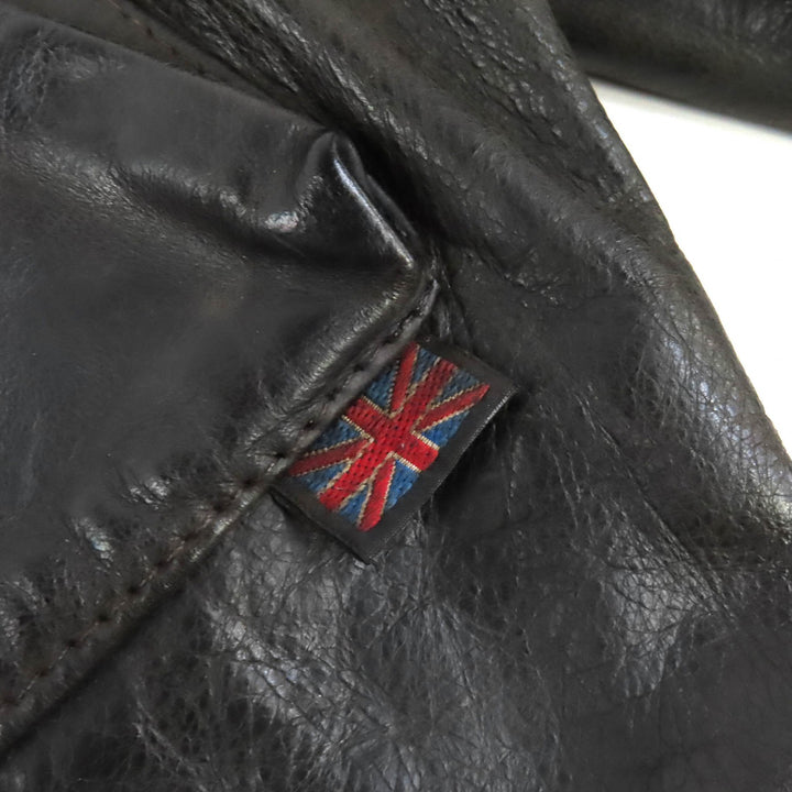 Discounted Very Good BELSTAFF coat motorcycle coat Leather with logo belt Dark brown M