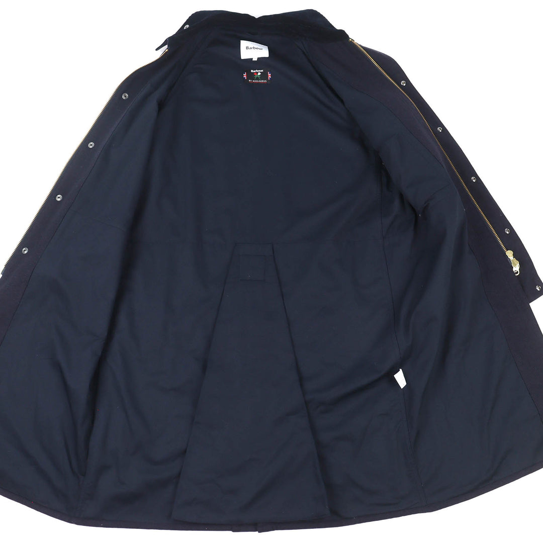Excellent Barbour coat Corduroy collar, 100% wool, long Navy wool 38 2102025