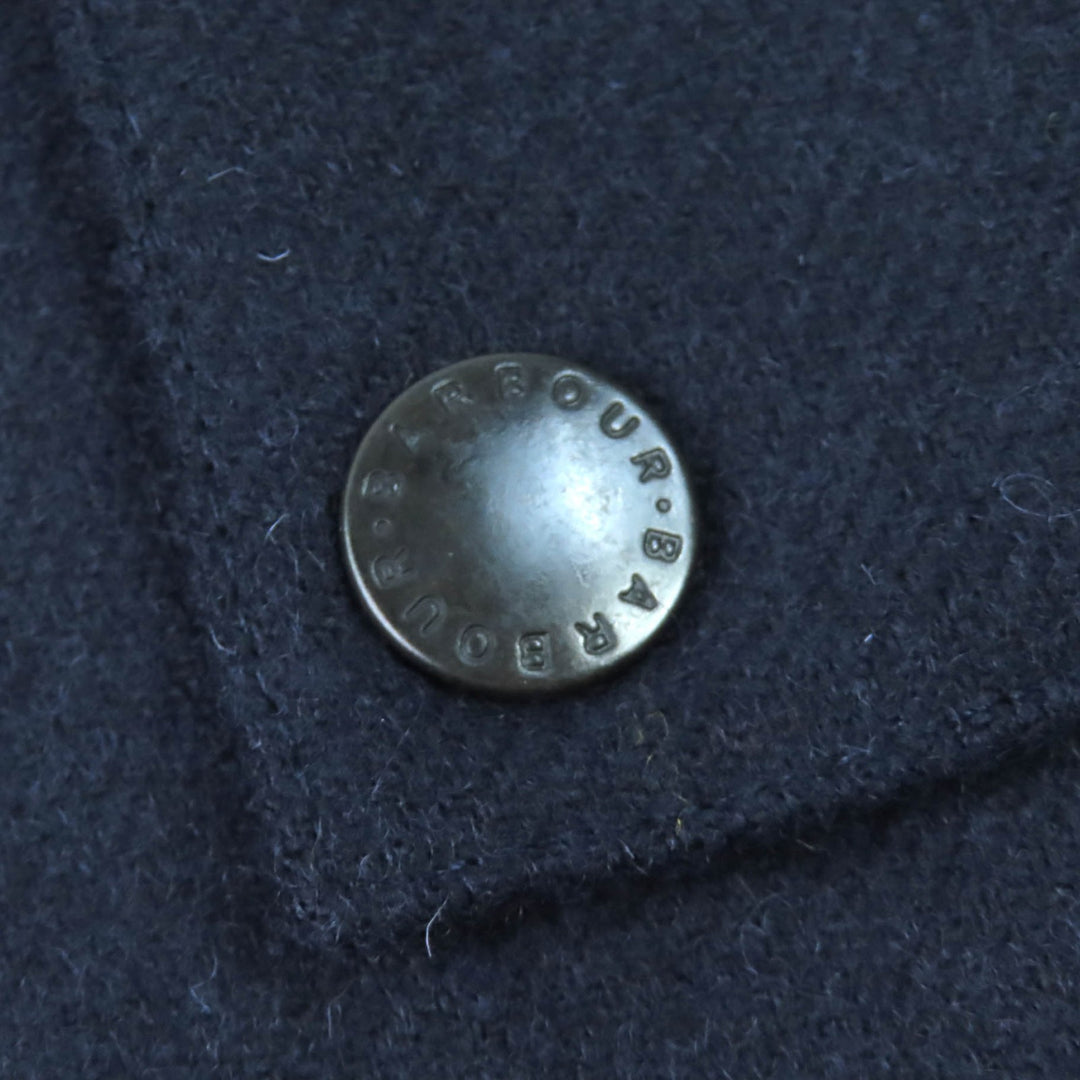 Excellent Barbour coat Corduroy collar, 100% wool, long Navy wool 38 2102025