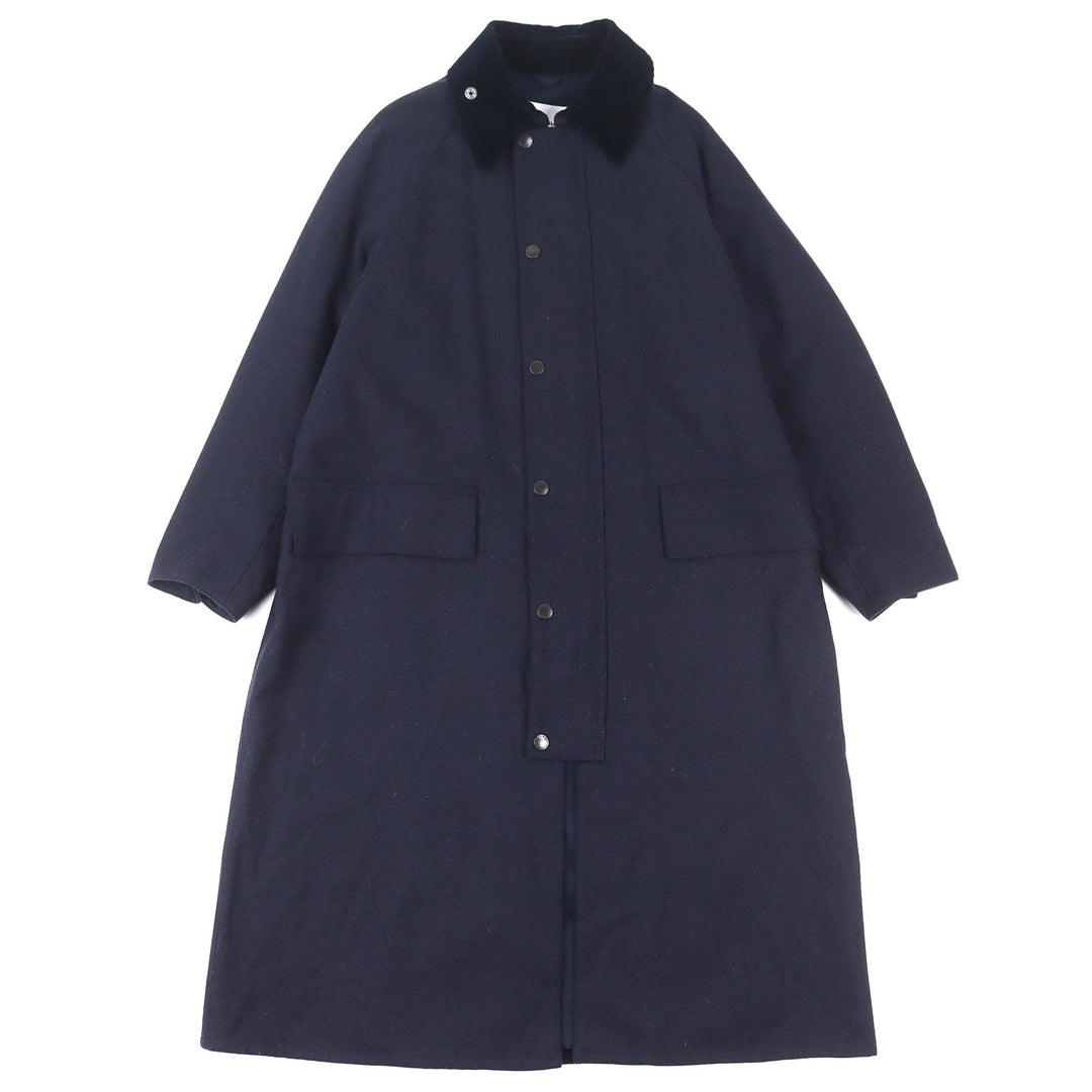 Excellent Barbour coat Corduroy collar, 100% wool, long Navy wool 38 2102025