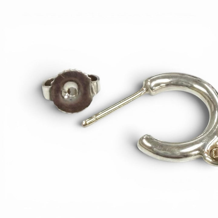 Excellent TIFFANY&Co. Pierce Hoop earring Combo Heart Tag Silver 925 Women