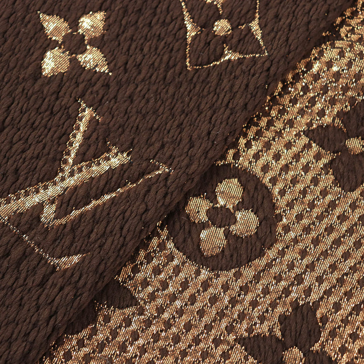 Great LOUIS VUITTON Scarf Escalp Logo Mania Shine Brown wool Women M71383