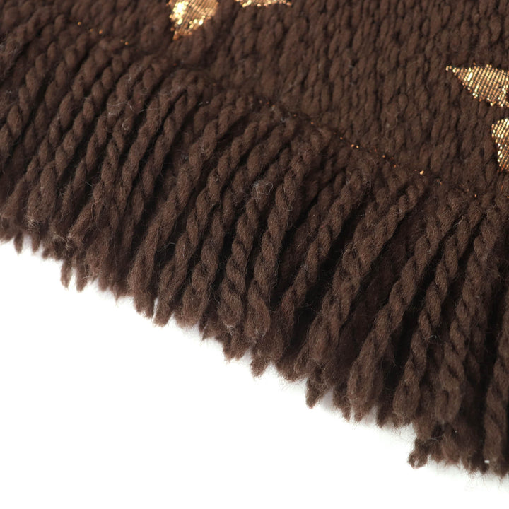 Great LOUIS VUITTON Scarf Escalp Logo Mania Shine Brown wool Women M71383