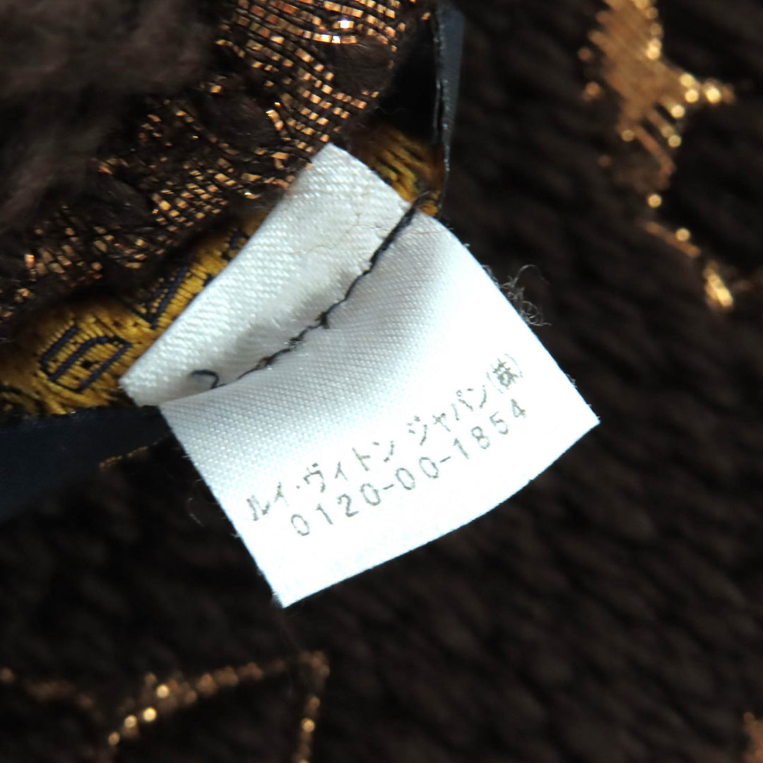 Great LOUIS VUITTON Scarf Escalp Logo Mania Shine Brown wool Women M71383