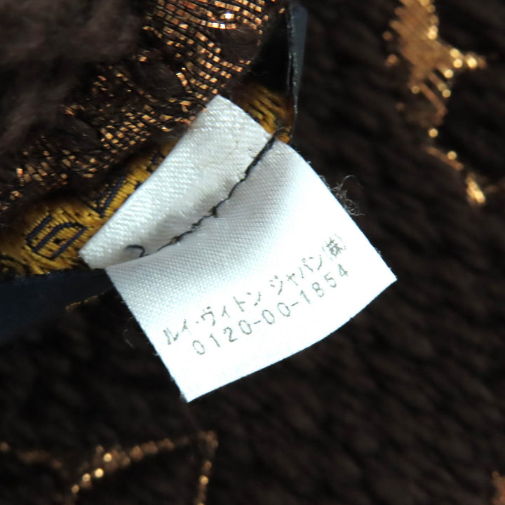 Great LOUIS VUITTON Scarf Escalp Logo Mania Shine Brown wool Women M71383