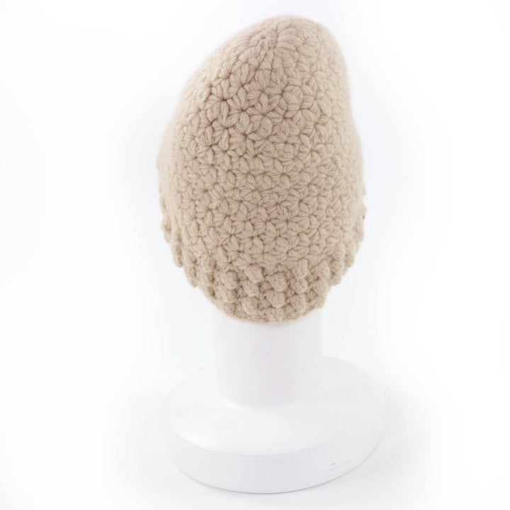 Great CHANEL Knit cap COCO Mark beige cashmere Women 2 05A P27437V20009