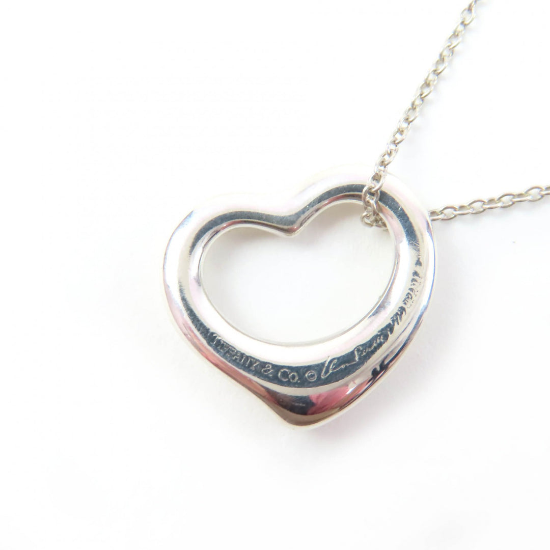 Excellent TIFFANY&Co. Necklace Open Heart Pendant combination Silver AG925 Women