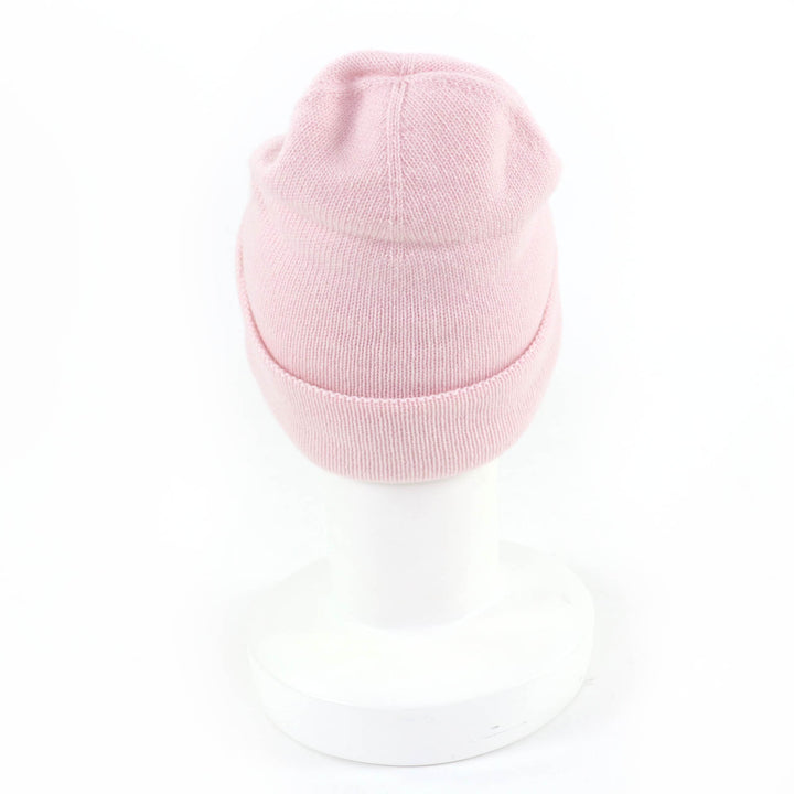 Pristine CHANEL Knit cap COCO Mark Heart Rhinestone pink cashmere Women