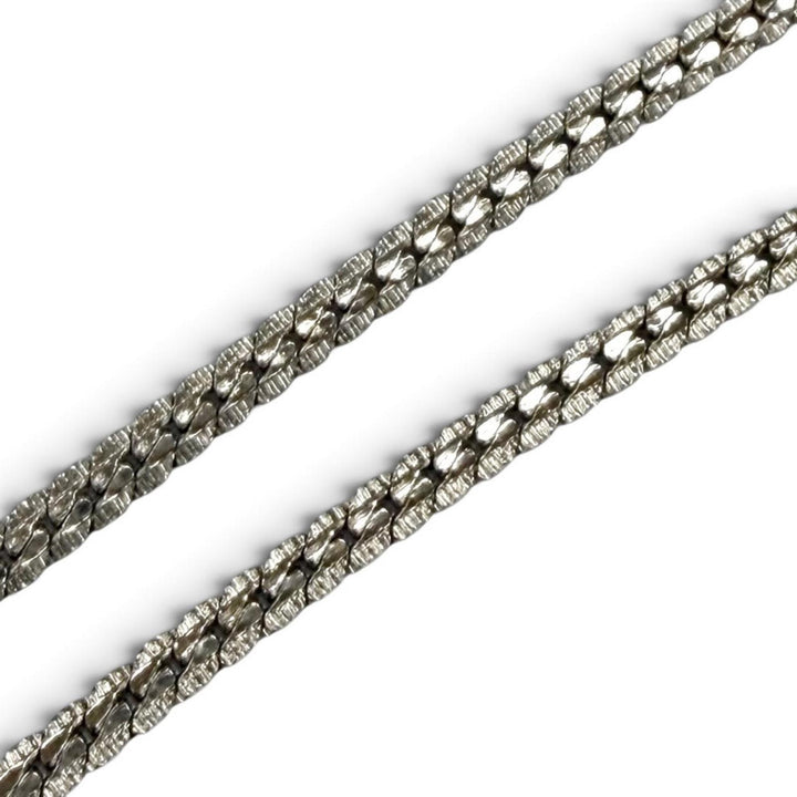 Excellent CHANEL Necklace COCO Mark Silver Women A25V