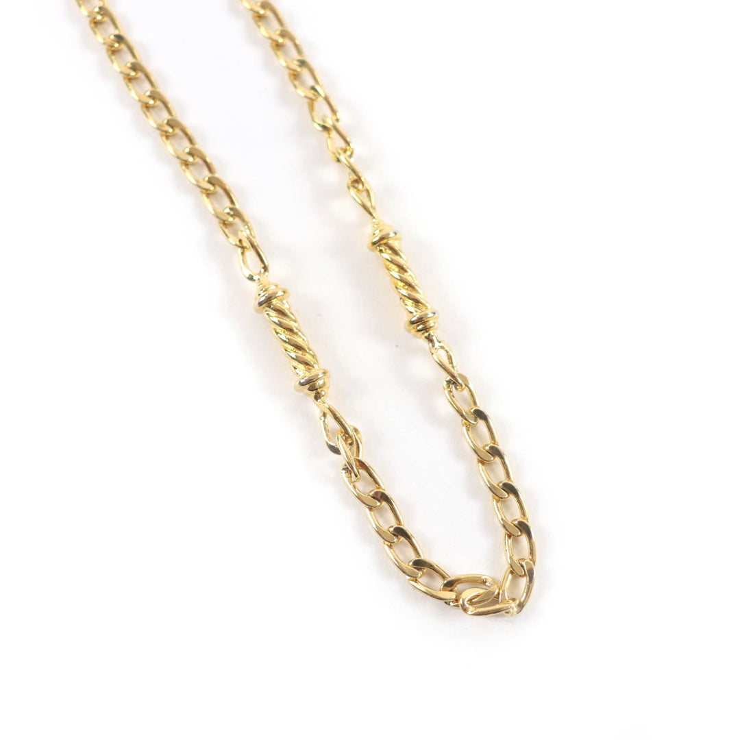 Excellent CELINE Necklace Triomphe 2-way gold-colored twist motif gold Women