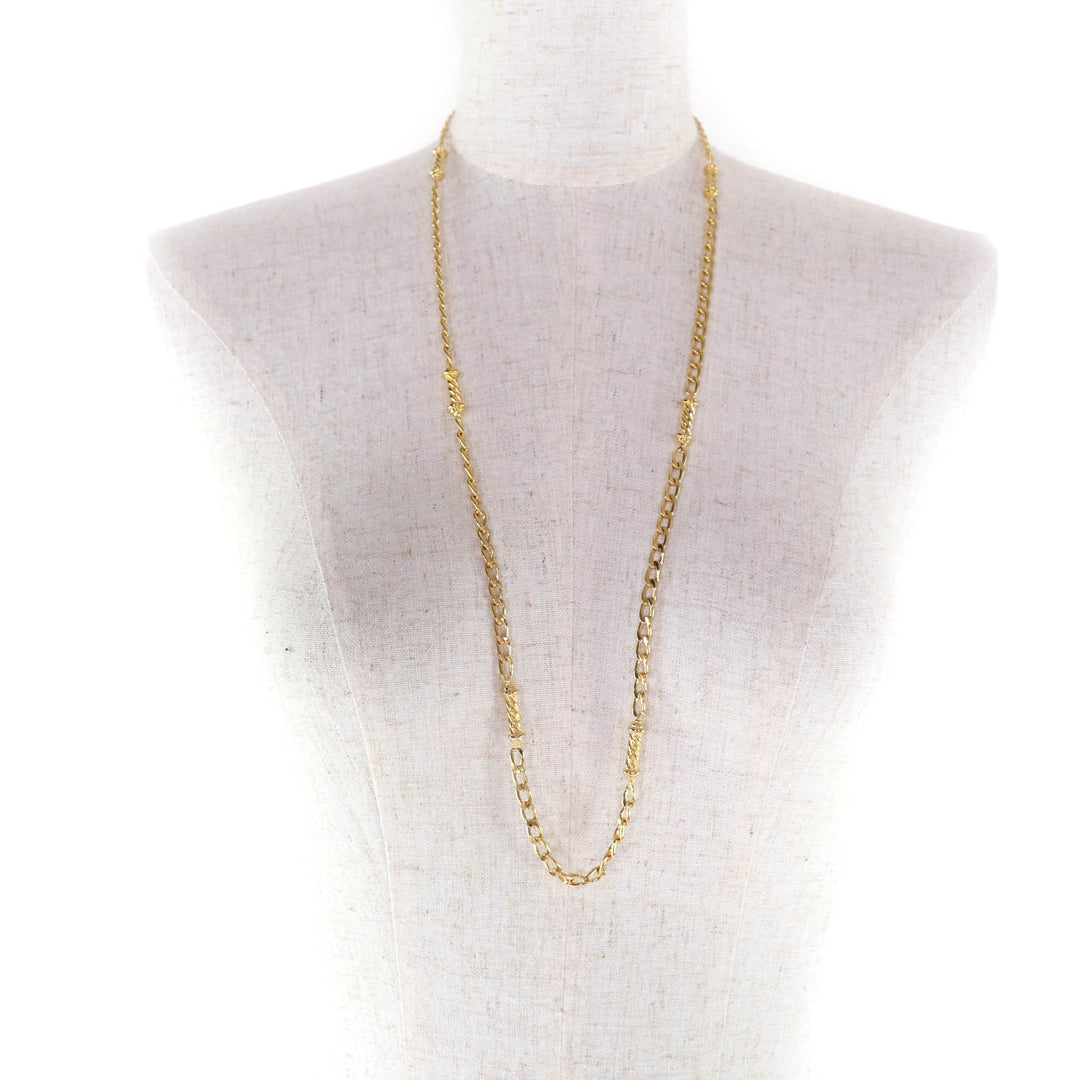 Excellent CELINE Necklace Triomphe 2-way gold-colored twist motif gold Women