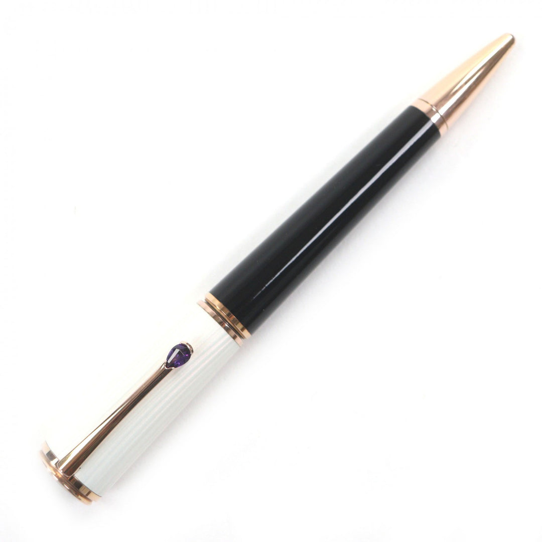 Excellent MONTBLANC Ballpoint pen Ingrid Bergman La Donna black amethyst mens