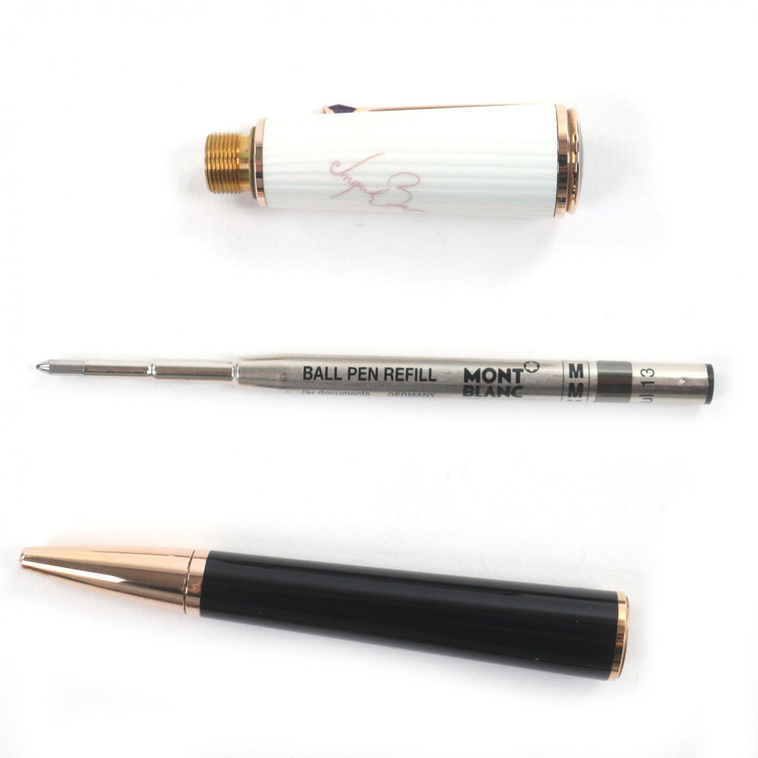 Excellent MONTBLANC Ballpoint pen Ingrid Bergman La Donna black amethyst mens