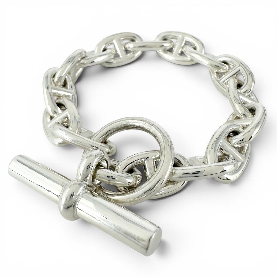 Excellent HERMES bracelet Chéne Dunkel PM 15 frames Silver AG925 Women