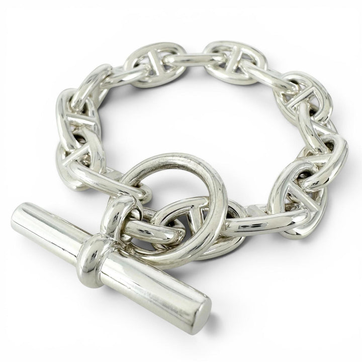 Excellent HERMES bracelet Chéne Dunkel PM 15 frames Silver AG925 Women