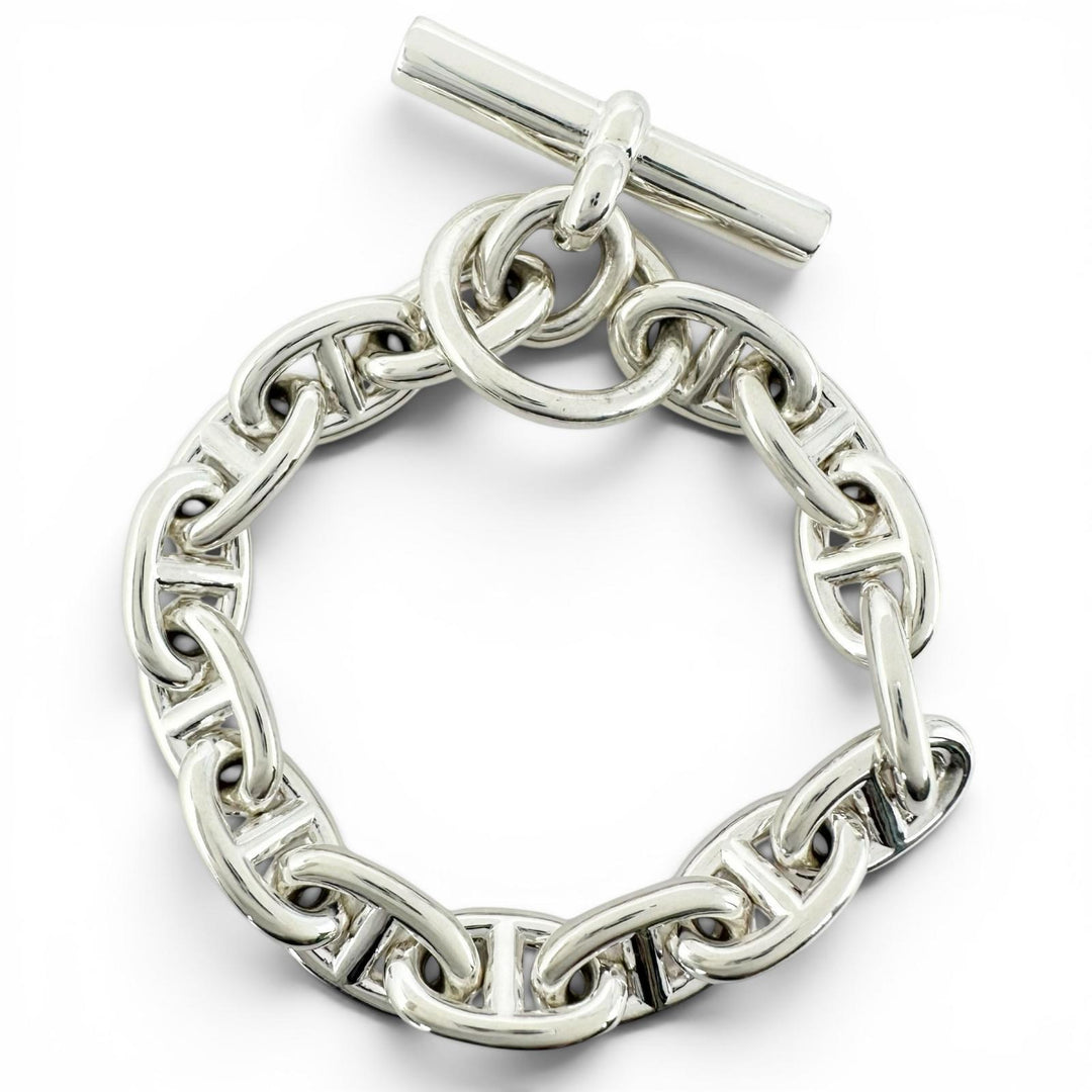 Excellent HERMES bracelet Chéne Dunkel PM 15 frames Silver AG925 Women