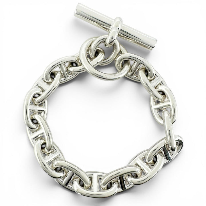 Excellent HERMES bracelet Chéne Dunkel PM 15 frames Silver AG925 Women