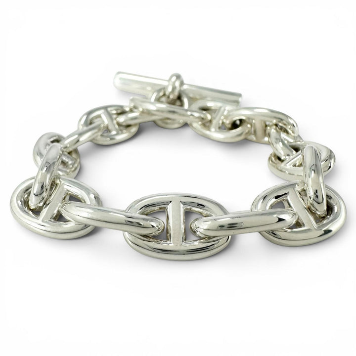 Excellent HERMES bracelet Chéne Dunkel PM 15 frames Silver AG925 Women