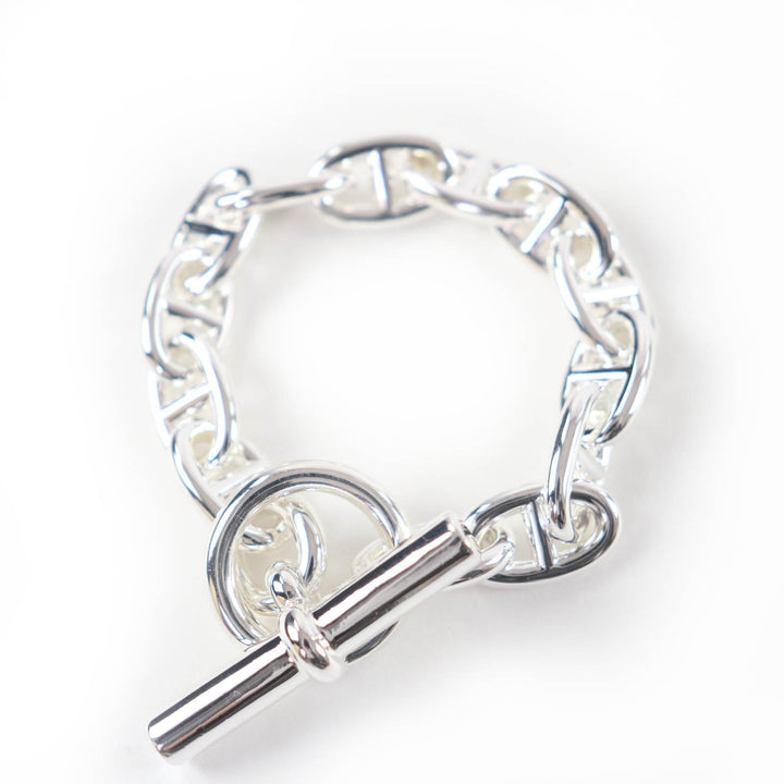 Excellent HERMES bracelet Chene Dunkle MM 13 frames Silver AG925 Women