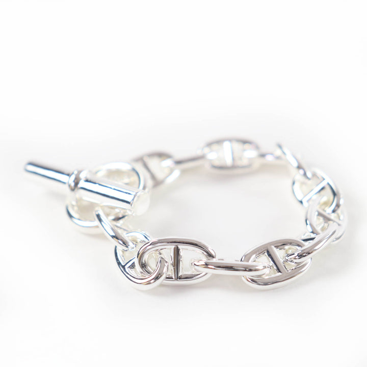 Excellent HERMES bracelet Chene Dunkle MM 13 frames Silver AG925 Women