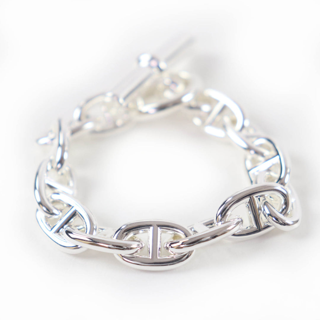 Excellent HERMES bracelet Chene Dunkle MM 13 frames Silver AG925 Women