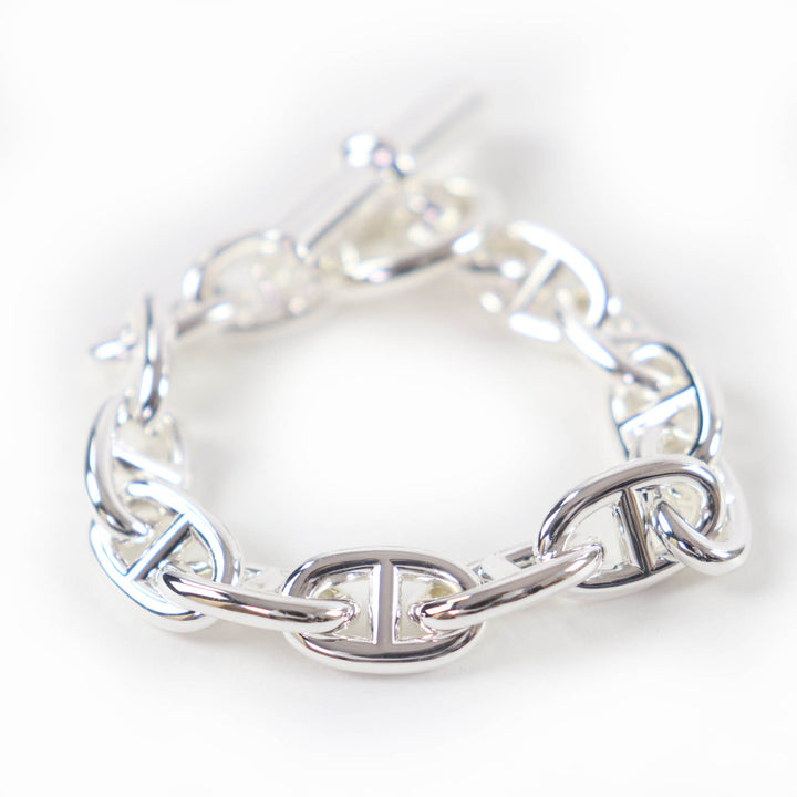 Excellent HERMES bracelet Chene Dunkle MM 13 frames Silver AG925 Women