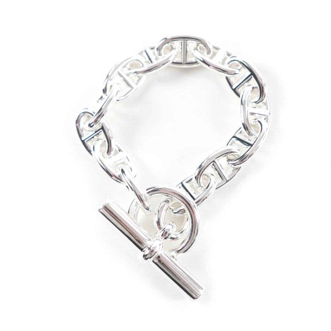 Excellent HERMES bracelet Chene Dunkle MM 13 frames Silver AG925 Women