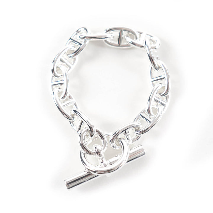 Excellent HERMES bracelet Chene Dunkle MM 13 frames Silver AG925 Women