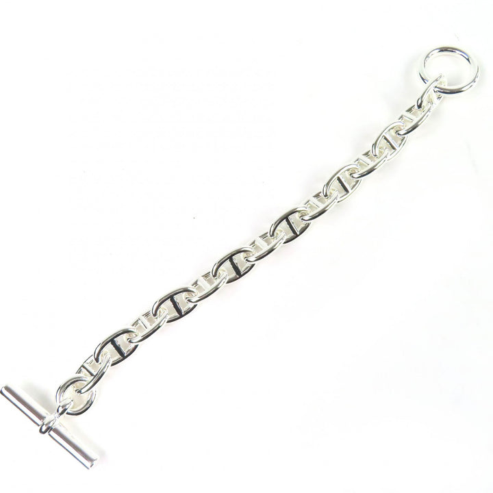 Excellent HERMES Chene Dunkle MM 14-link Chain Bracelet Silver 925 Women