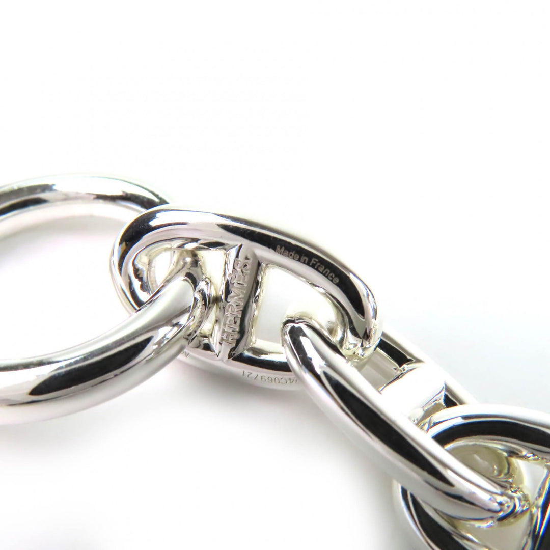 Excellent HERMES Chene Dunkle MM 14-link Chain Bracelet Silver 925 Women