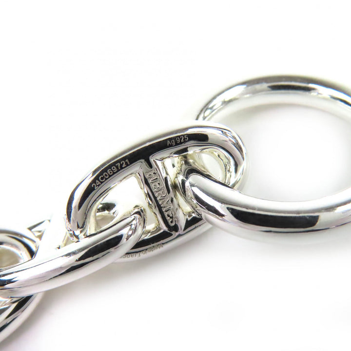 Excellent HERMES Chene Dunkle MM 14-link Chain Bracelet Silver 925 Women