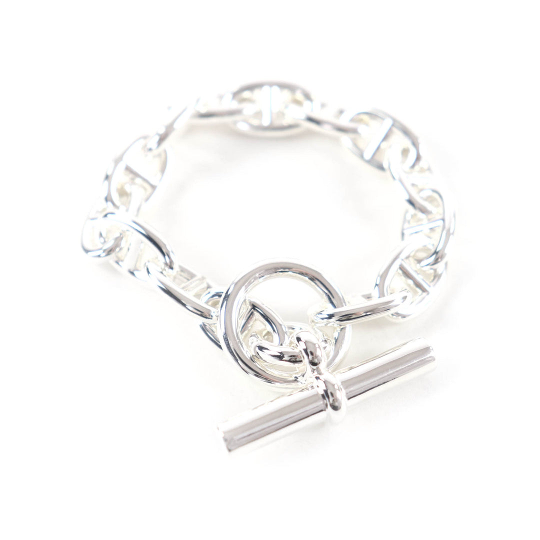 Excellent HERMES bracelet Chene Dunkle MM 14 frames Silver AG925 Women