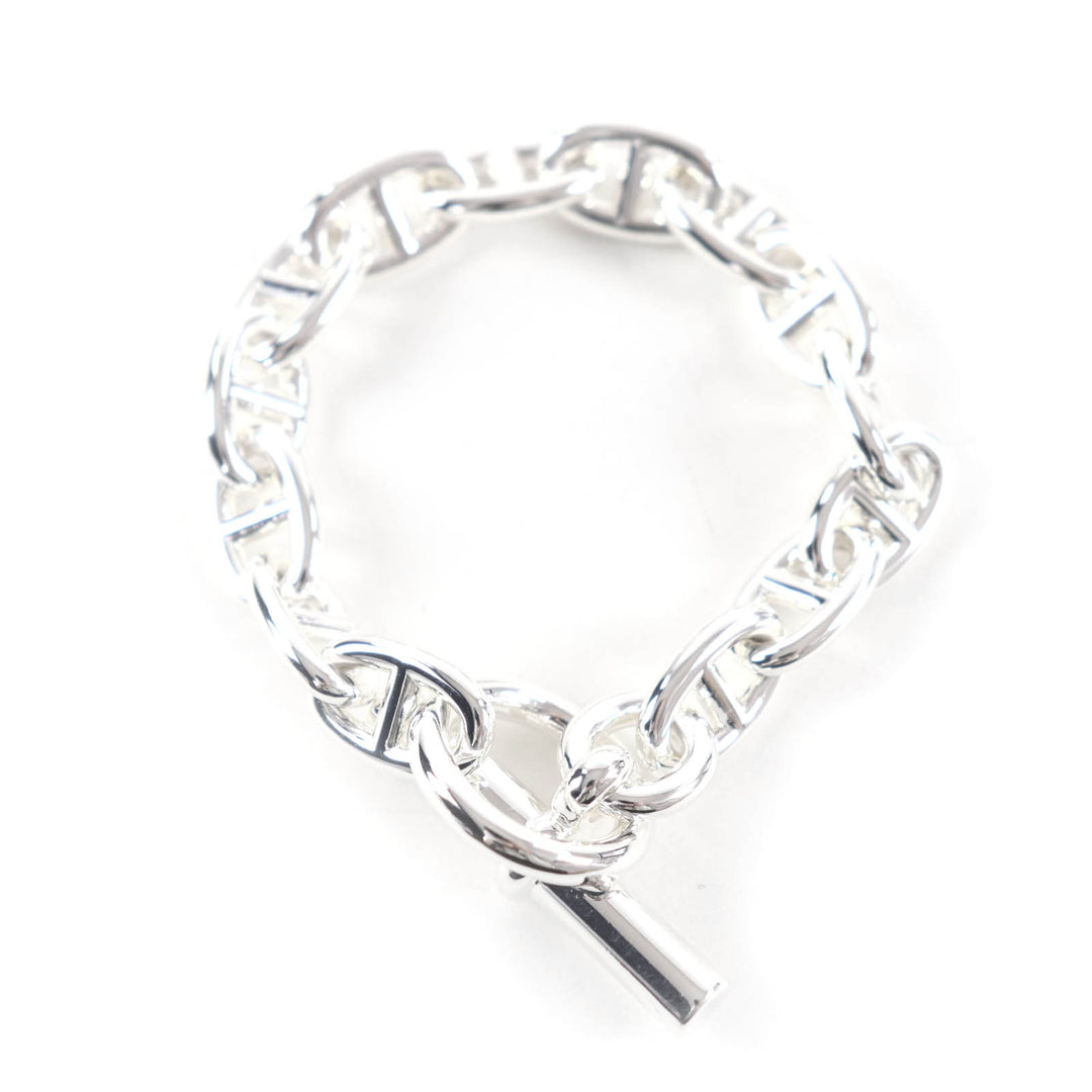 Excellent HERMES bracelet Chene Dunkle MM 14 frames Silver AG925 Women
