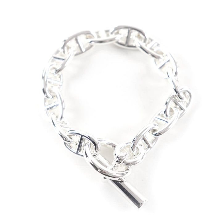 Excellent HERMES bracelet Chene Dunkle MM 14 frames Silver AG925 Women