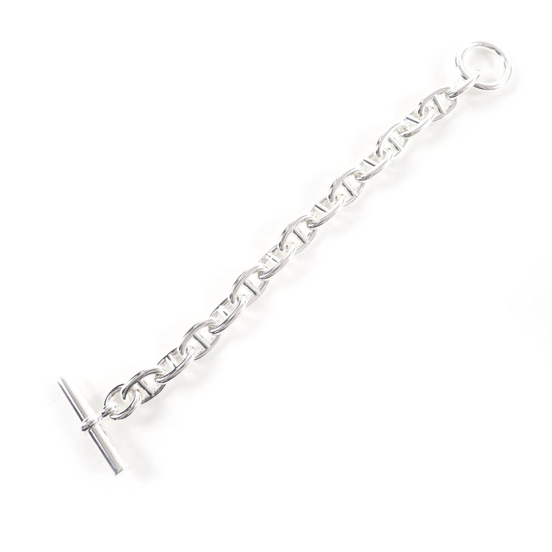 Excellent HERMES bracelet Chene Dunkle MM 14 frames Silver AG925 Women