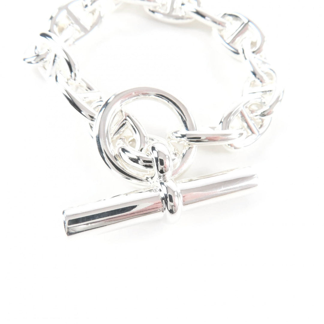 Excellent HERMES bracelet Chene Dunkle MM 14 frames Silver AG925 Women
