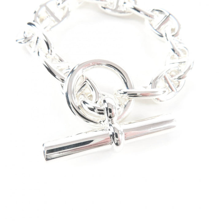 Excellent HERMES bracelet Chene Dunkle MM 14 frames Silver AG925 Women
