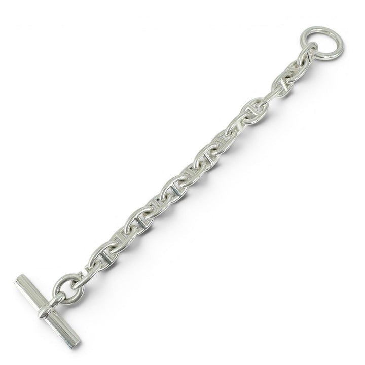Excellent HERMES bracelet Chene Dunkle PM 15 frames Silver AG925 Women